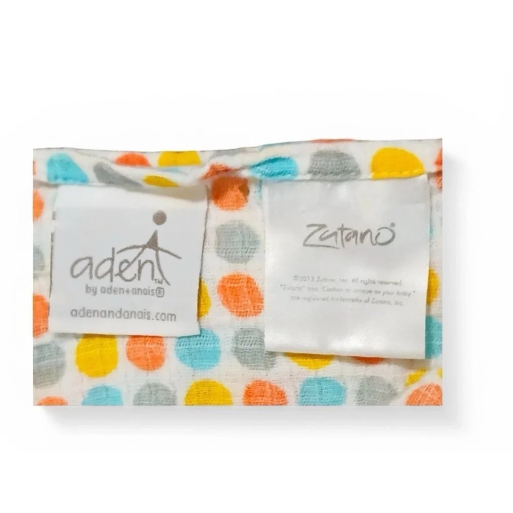 ADEN & ANAIS ZUTANO Dots Swaddle Blanket Polka Dot Yellow Gray Blue Orange